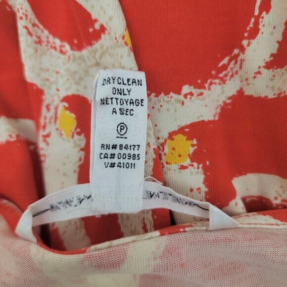 Diane von Furstenberg Womens 6 Dress Wrap Orange ANTONIO Silk Knee Length DVF - Picture 7 of 15